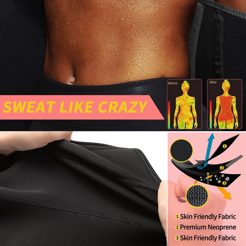 KIWI RATA Neoprene Sauna Waist Trainer Corset Sweat Belt with