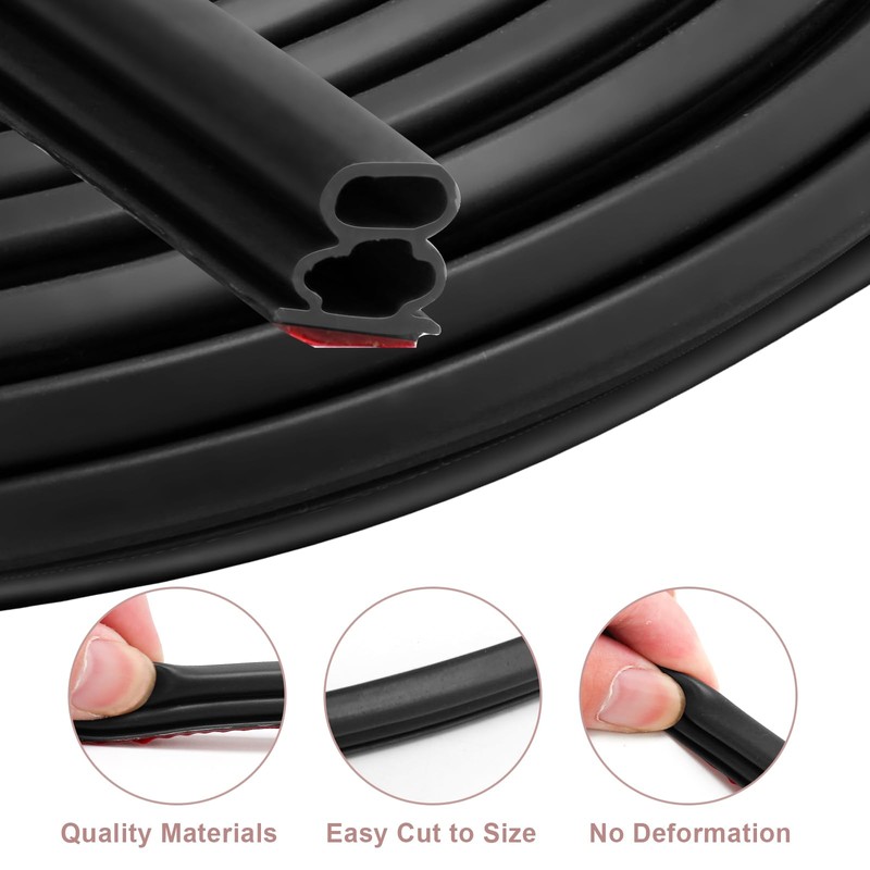Door Weather Stripping Seal Strip - Self-Adhesive Rubber Soundproofing Weatherstrip