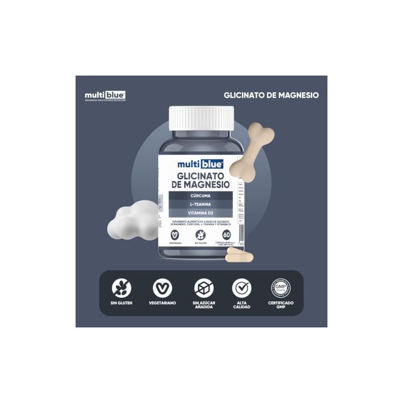 MULTIBLUE Glicinato de Magnesio | Adicionado con L -Teanina y