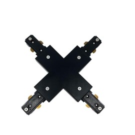 Track Lighting H Track Single Circuit 3-Wire Track Connector (X Connector Black)