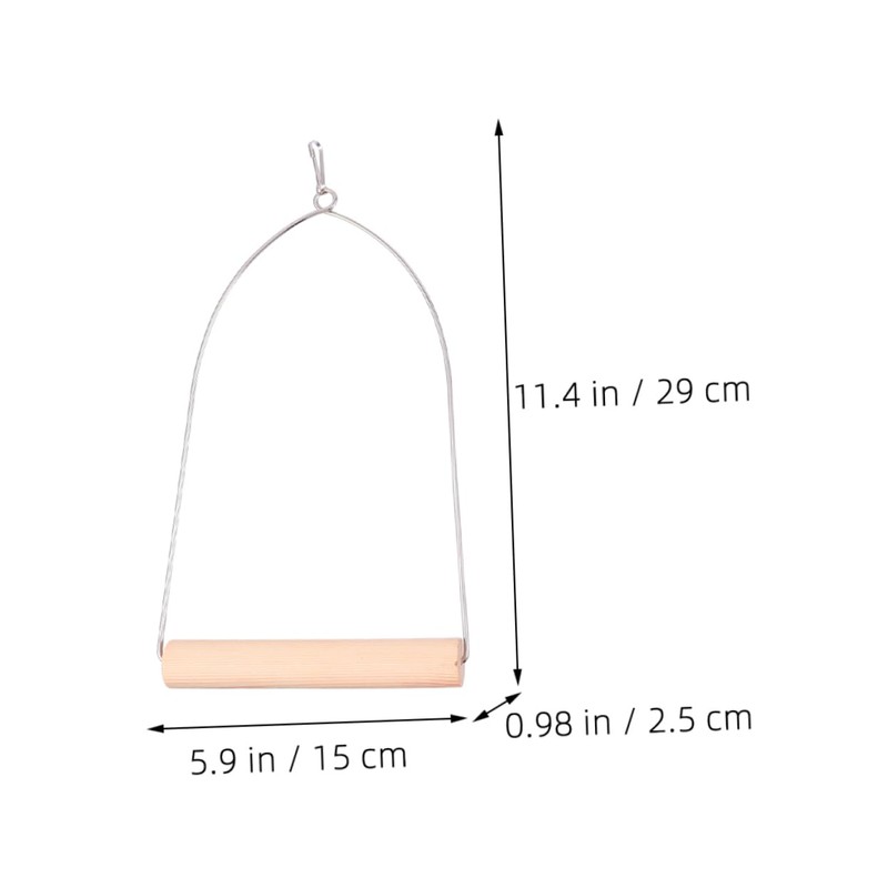 ORFOFE Hummingbird Swing Bird Durable Wooden Perch with Metal Frame