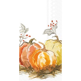 Boston International IHR Guest Towel Buffet Paper Napkins, 8.5 x 4.5-Inches, Painted Pumpkin