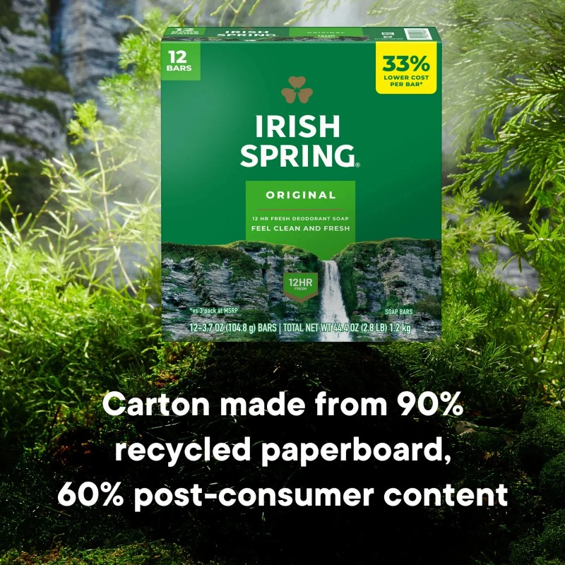 Irish Spring Bar Soap for Men, Original Clean Mens Bar