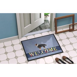 Caroline's Treasures BB5534MAT Sheltie/Shetland Sheepdog Welcome Door Mat, Indoor Rug or Outdoor Welcome Mat 18x27 Doormat, 18H X 27W, Multicolor