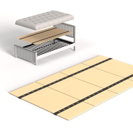 BBX-G Heavy Duty Thick Folding Box Spring, Mattress Supporting Wood Floor, Foldable Box Spring, Bed Support Slats,38"x74"