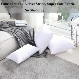 Home Brilliant Oblong Pillow Cover Decorative Striped Corduroy Rectangle Cushion Cover for Couch, 12 x 20 Inch, Pure White