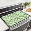 UOQFHHM Electric Oven Stove Insulation Green and White Shamrock Print