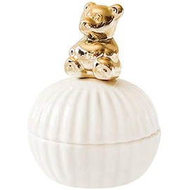 Ceramic Jewelry Box Jewelry Organizer Holder Tabletop Container with Bear Figurine Home Jewelry Storage
