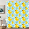 rzzlp Rubber Duck and Bubble Shower Curtain,Washable Fabric Curtain,Rustic Farmhouse