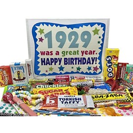 RETRO CANDY YUM ~ 1929 96th Birthday Gift Box of Nostalgic Candy from Childhood for 96 Year Old Man or Woman Born 1929