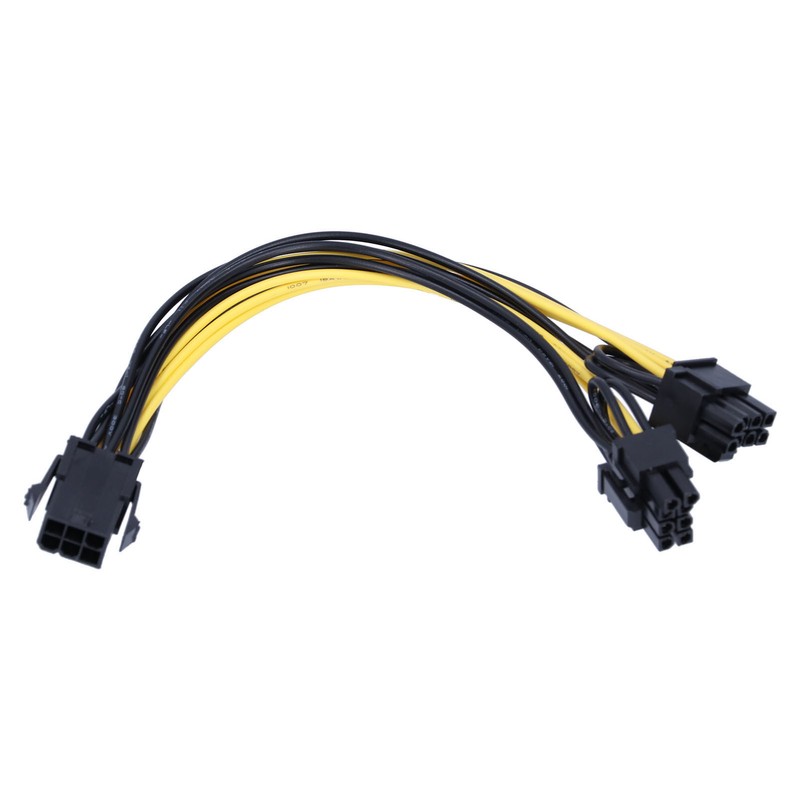 5Pcs Power Supply Cable 6Pin to Dual 8pin 6+2 GPU