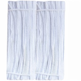 White Pipe Cleaners Crafts (100 Pack) Chenille Stems for DIY Art Decorations Creative (6 mm x 12 Inch)