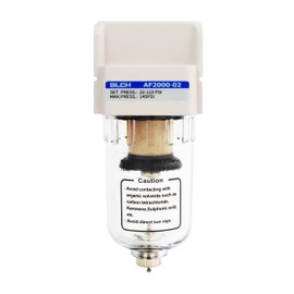 BLCH 1/4 Inch BSP Air Line Dryer - Air Dryer for Compressor, Compressed Air Dryer Air Drying System AF2000-02 Manual Drain Poly Bowl 0-160 PSI 5μm