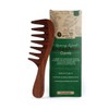 Indian Rosewood Wide Tooth Hair Comb with Curved Handle –