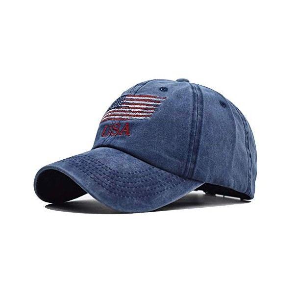 American Flag Hats Vintage Washed Distressed Cotton Dad Hat Baseball Cap Adjustable Trucker Unisex Style Headwear