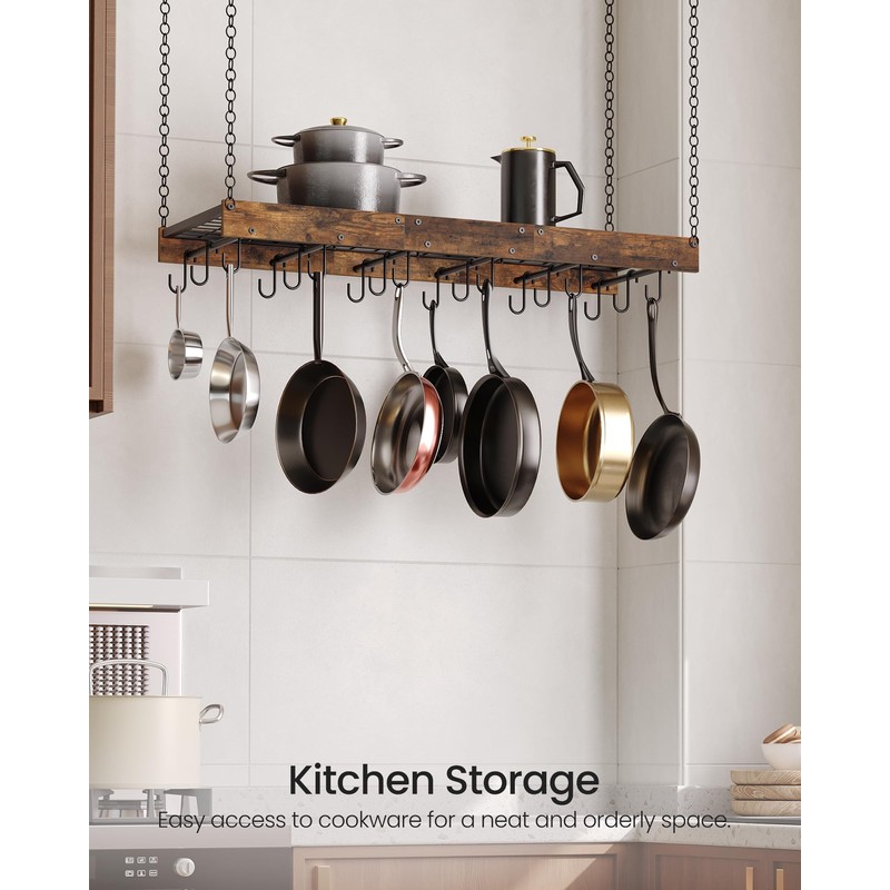 CHOEZON Hanging Pot Rack, Ceiling Wall Mounted Pot Rack for
