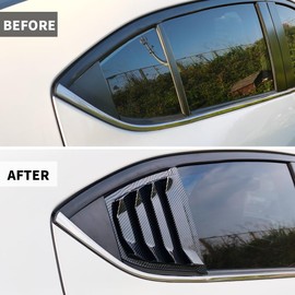for Mazda 3 Axela 2014 2015 2016 2017 2018 Rear Side Window Louvers Racing Style Triangular Window Glass Blinds Air Vent Scoop Shades Cover Trim Blinds Auto Exterior ABS Decorate Accessories