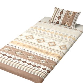 Merry Night FF13116-96 Futon Cover, Kilim, Beige, Single Long, Approx. 41.3 x 84.6 inches (105 x 215 cm), L-Shaped Zipper, Wide Open, Easy to Put Your Futon, Washable, Quick Drying, Wrinkle Resistant