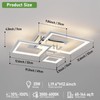 HLILCEH Modern Chrome Led Ceiling Light 3-Square Design 3000K-6500K Dimmable
