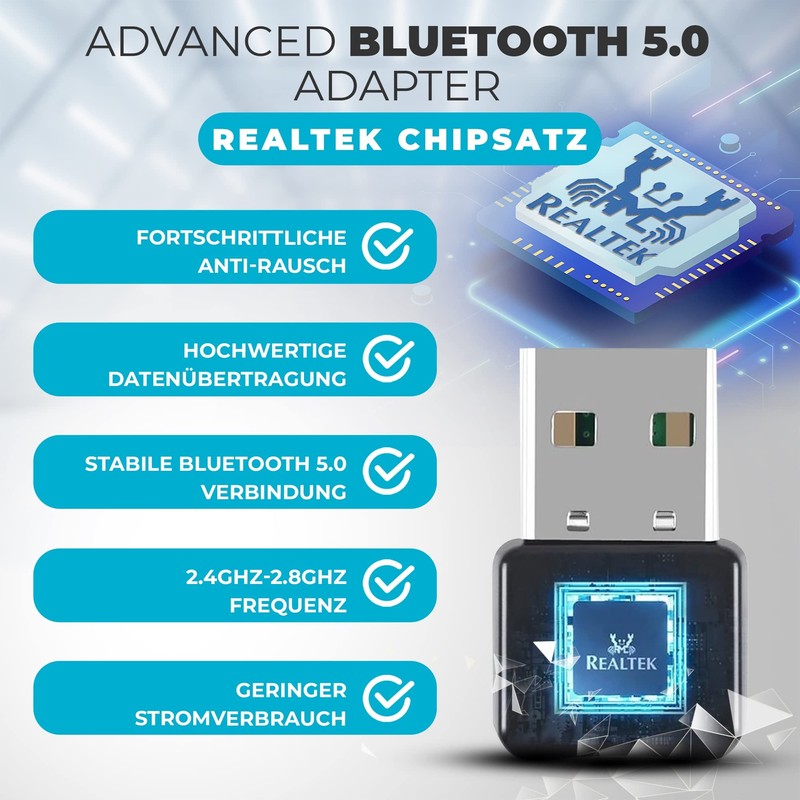 Vues Bluetooth 5.0 Adapter for PC, Bluetooth Dongle, USB Bluetooth