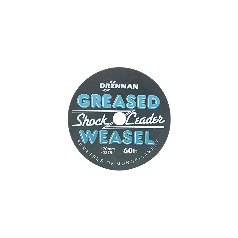Drennan Greased Weasel Shock Leader 40m Spools: 40lb Grey