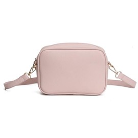 kukubird Pu Leather Crossbody Bags for Women, Plain Aztec Small Shoulder Bag Adjustable Strap, Shopping Bag, Multiple Compartments Messenger Bag-Plain Light Pink