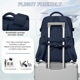 VECAVE Carry On Backpack for Women, Airline Approved Large Travel Backpack Flight Approved, Waterproof 17 Inch Laptop Backpack Business Work Backpacks Bag Men Mochila De Viaje Blue.