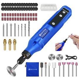 Cordless Rotary Tool, 3.7V Li-ion Mini Rotary Multi-Tool Kit with 80pcs Accessories Electric Rotary 5 Speed 3000-18000RPM, LED Light, DIY Grinder for Polishing, Cleaning and Engraving
