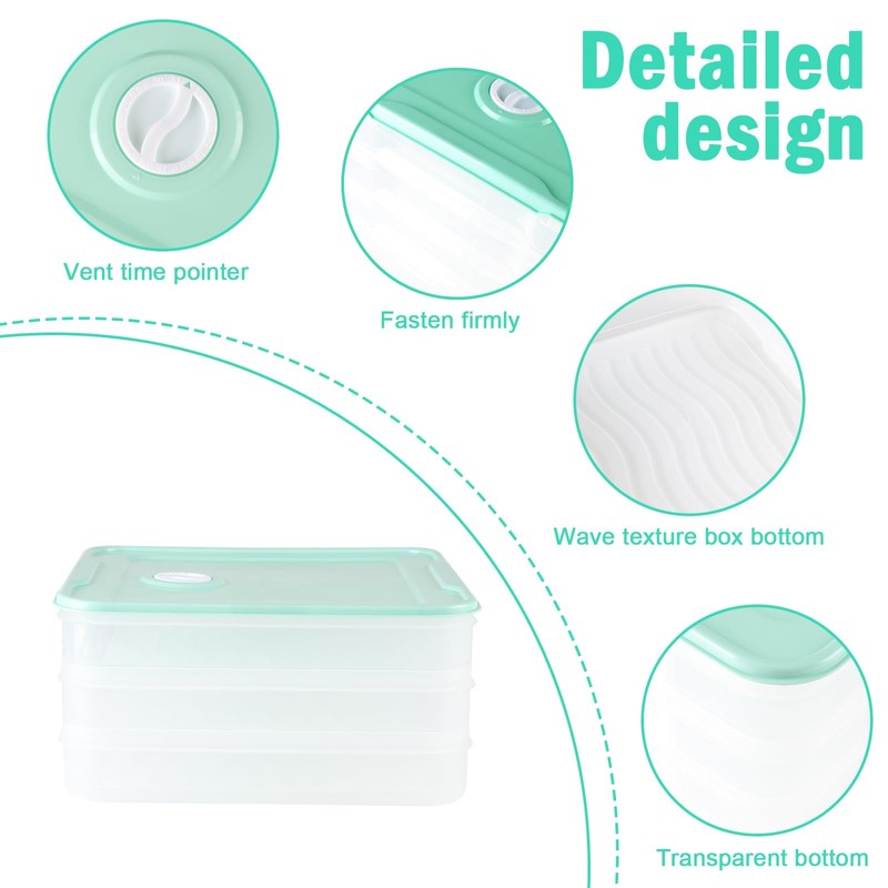 Gzsekken Cheese Storage Container,3 Layer Cold Meat Dish,Fridge Organiser for