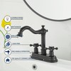 GGStudy Bathroom Faucet Matte Black 2 Handles 4 Inches Centerset