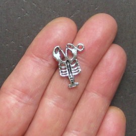 Unbranded 8 Lobster Charms Antique Silver Tone - SC296