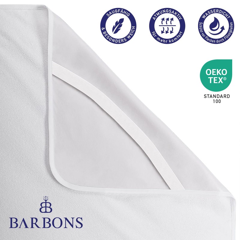 BARBONS Mattress Protector 150 x 200 cm - Oeko-Tex Certified