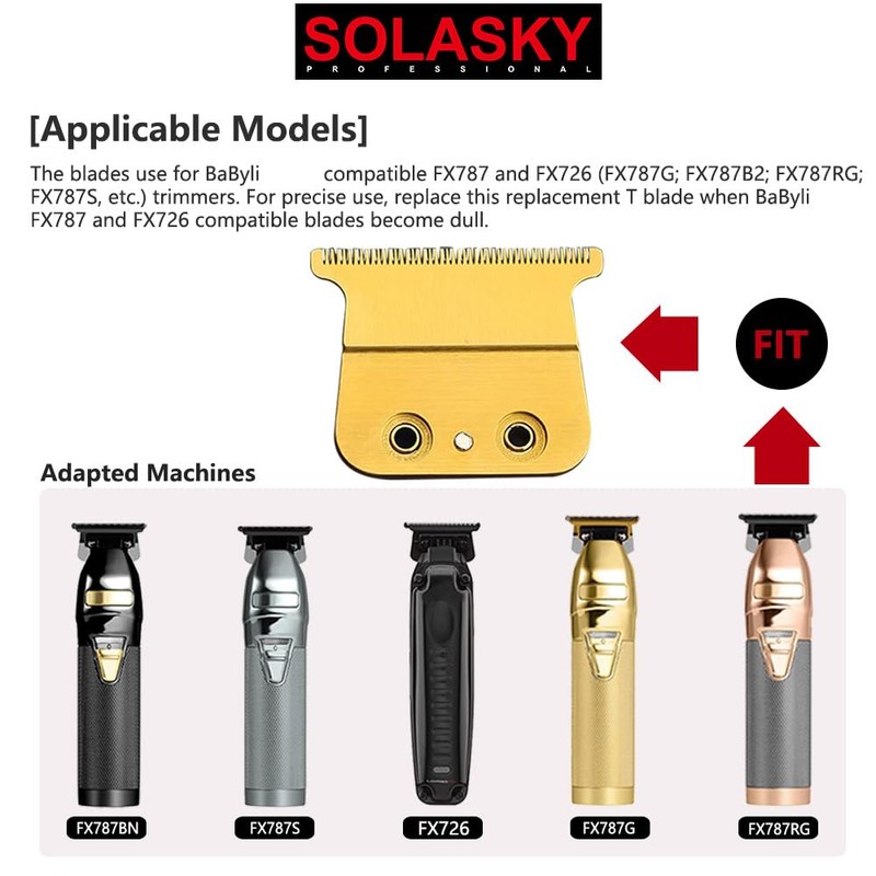 SOLASKY FX707 Replacement Trimmer Ceramic Blades Compatible with BaByL FX787
