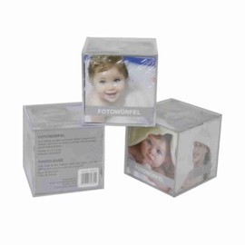 Set of 4 Photo Cube Picture Frames 9 x 9 x 9 cm for 6 Photos Acrylic Picture Cube