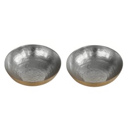 DeKulture Hand Hammered Brass Bowls (Set of 2, 100ml) - Ice Cream Bowls Seasoning Dishes Dipping Bowls (3x1 Inches)