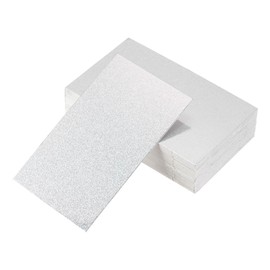 MECCANIXITY 100 Business Card Stock 3.5" x 2" Blank Business Cards for Laser Printer Small Message Card Graffiti Scrapbooking DIY Thanks Cards, Fine Sand Silver