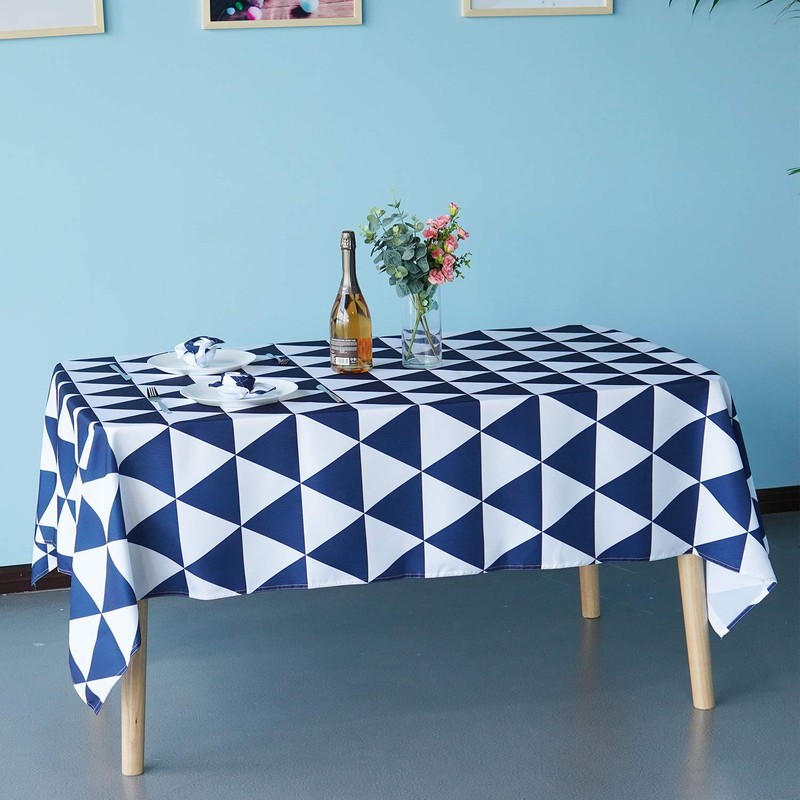 WedDecor 60 x 84 Inch Geometric Triangles Tablecloth Rectangle, Waterproof