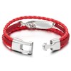 COOLSTEELANDBEYOND Feather White Braided Leather Bracelet for Men Women Three-Row