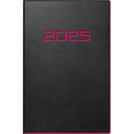rido/idé Partner/Industrie I Pocket Diary (2025), 2 Pages = 1 Week, A7, 224 Pages, PU Cover, Flexible, Black