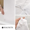 River Dream White Fabric Shower Curtain Set, Cotton Blend, Waffle