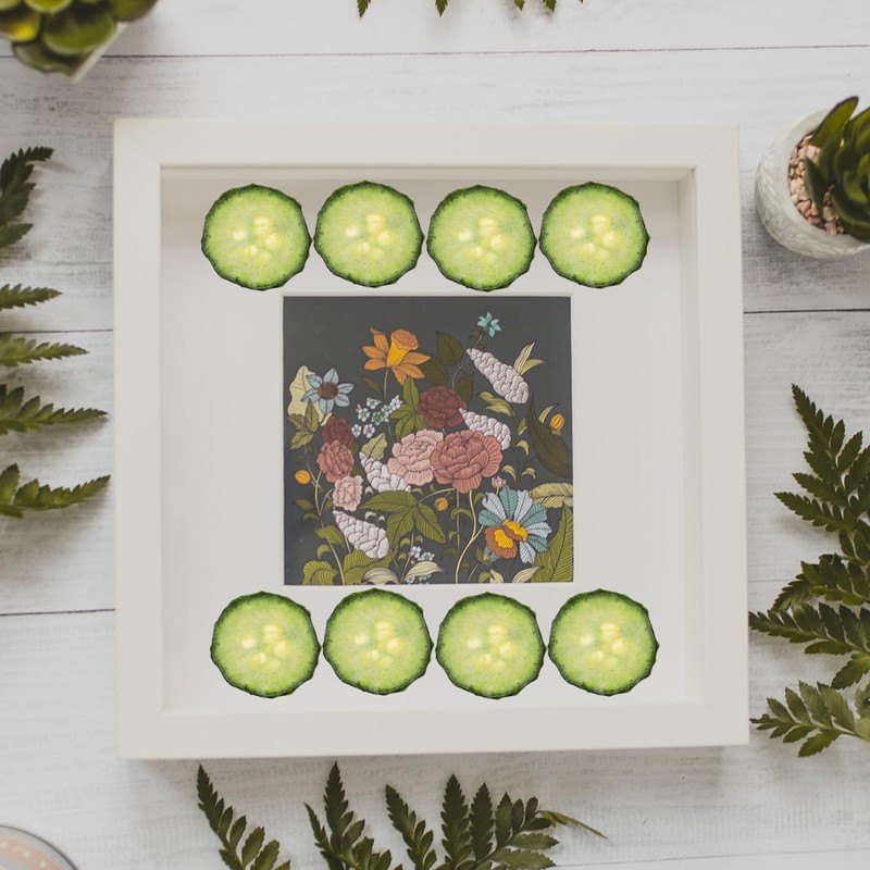 TEHAUX 12pcs Dried Pressed Cucumber Slices for DIY Decor Craft