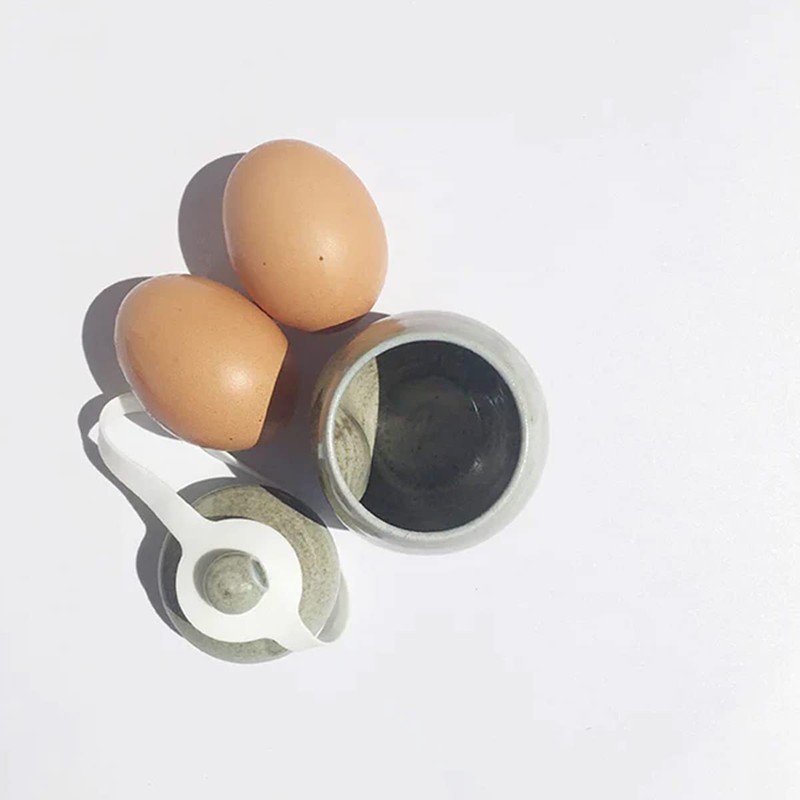AggCoddler - Scandinavian Porcelain Egg Coddler with Simple Lid -