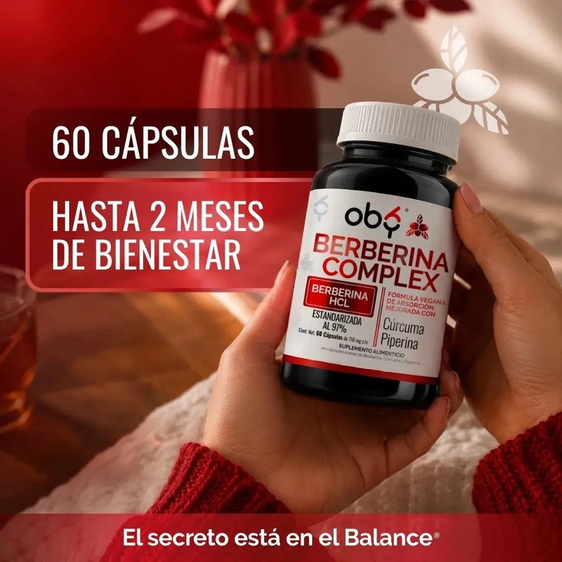 Berberina Hcl 97 1000mg Potenciada Con Piperina Y Curcuma Glucontrol