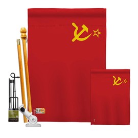 Nationality USSR Garden House Flags Kit Regional Nation International World Country Particular Area Small Decorative Gift Yard Banner Double-Sided Made in USA 28 X 40