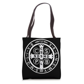 Street, Benedict Medal Catholic Saint Cross Prayer Tote Bag