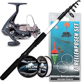 Angel Berger Tele Fishing Set Rod Reel with Accessories (Fishing Set Trout)