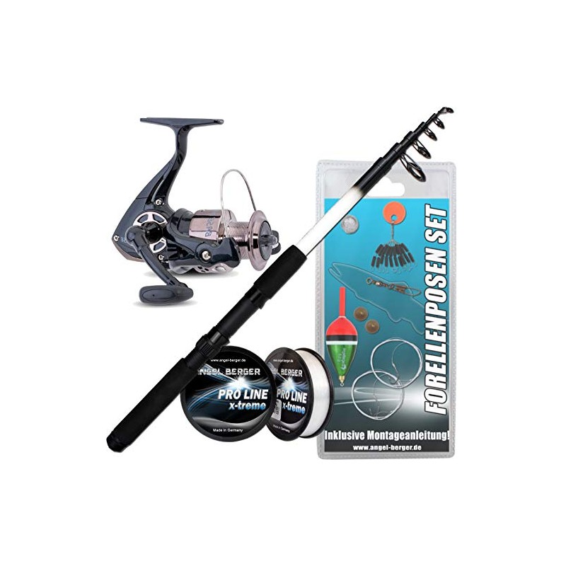 Angel Berger Tele Fishing Set Rod Reel with Accessories (Fishing