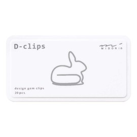Midori D-clips 43388-006 Rabbit Paper Clips (Pack of 20)