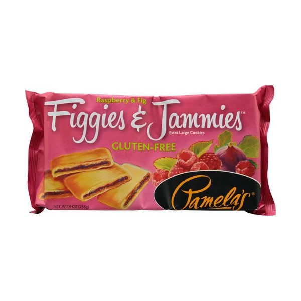 Pamela's Products Figgies & Jammies Extra Large Cookies Gluten Free Raspberry & Fig -- 9 oz (Pack of 4)
