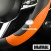 Binsheo Microfiber Leather D Shaped Steering Wheel Cover, Breathable, Anti